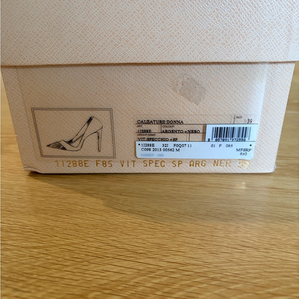 Prada Metallic Silver and Black Heels - Picture 8 of 8